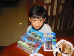Jefri with his presents